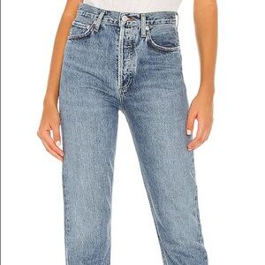 AGOLDE 90s Pinch Waist High Rise Straight Jeans in Navigate, Size 28
